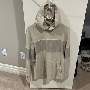 Abercrombie & Fitch Cream and Grey Lightweight Hoodie